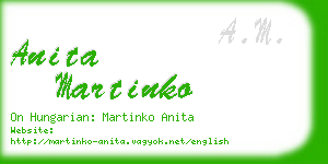 anita martinko business card